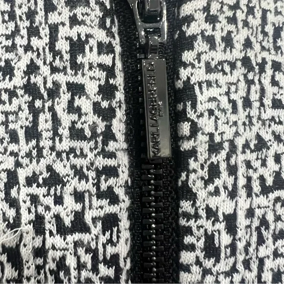 Karl Lagerfeld Monochrome Tweed Midi Dress Size 2 - Picture 6 of 7